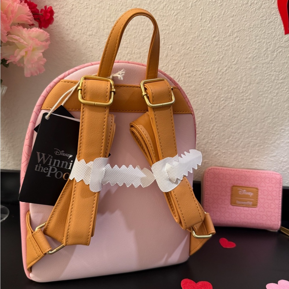 Loungefly Disney Winnie the Pooh Valentine’s Day Hearts Backpack and wallet. - Picture 6 of 8